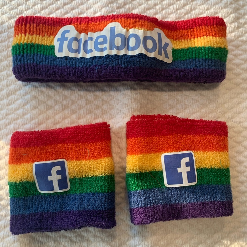 Rainbow Headband and wrist bands- Facebook Logo
